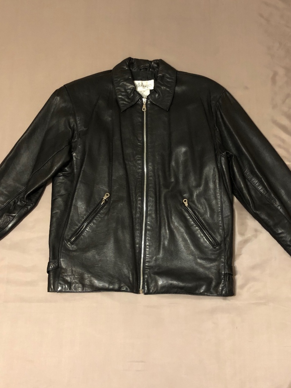 Dalmy's Black Leather Jacket With Zippers